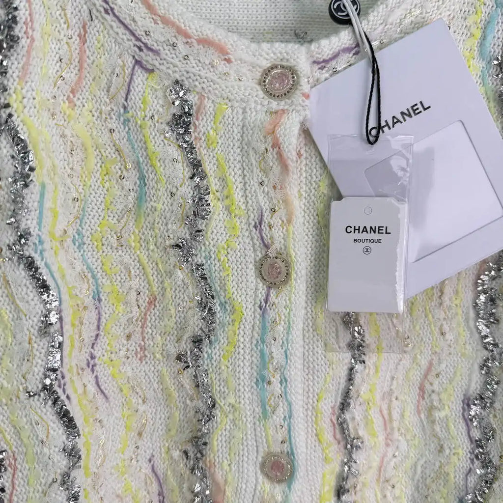Chanel Women Rainbow woven texture jacket C62319