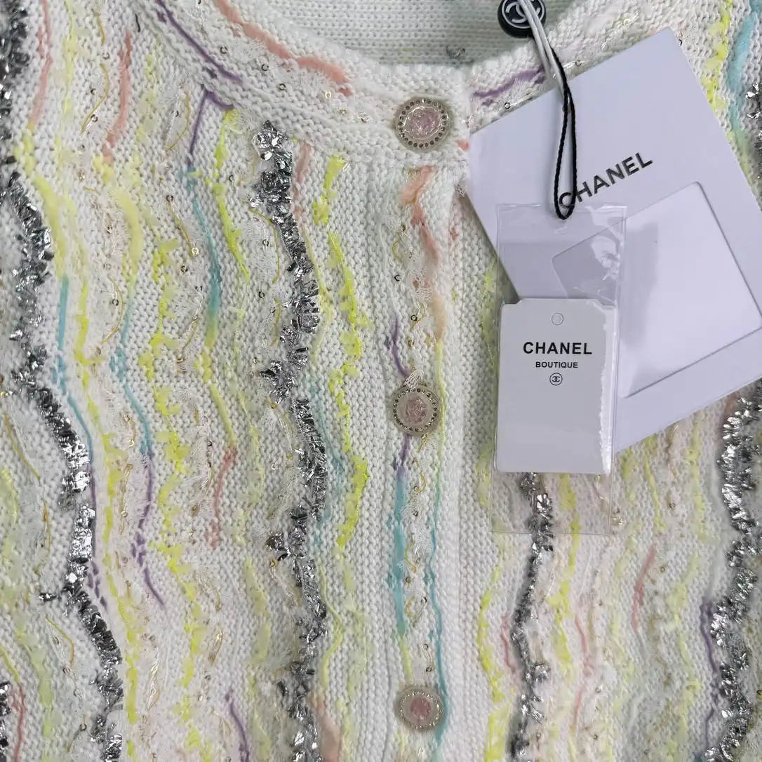 Chanel Women Rainbow woven texture jacket C62319