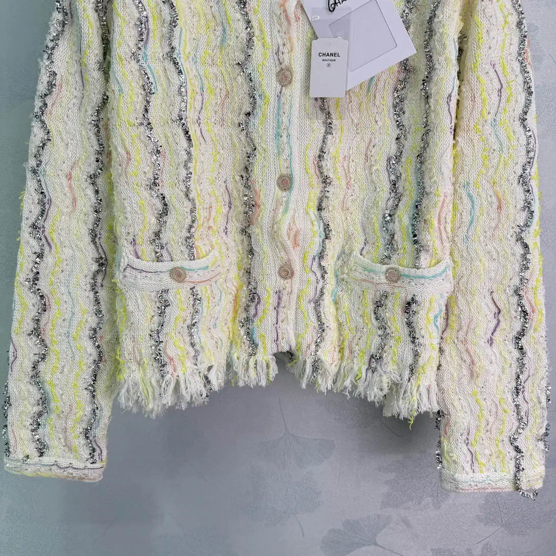Chanel Women Rainbow woven texture jacket C62319