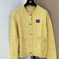 Chanel Women Round Striped knitted long-sleeved cardigan  Sweater CC69205