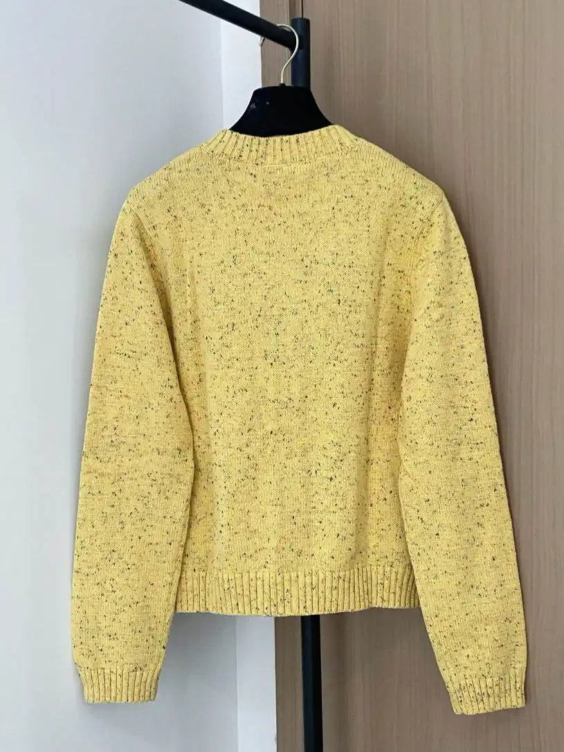 Chanel Women Round Striped knitted long-sleeved cardigan  Sweater CC69205