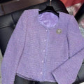 Chanel Women Tweed  Lavender purple jacket C62328