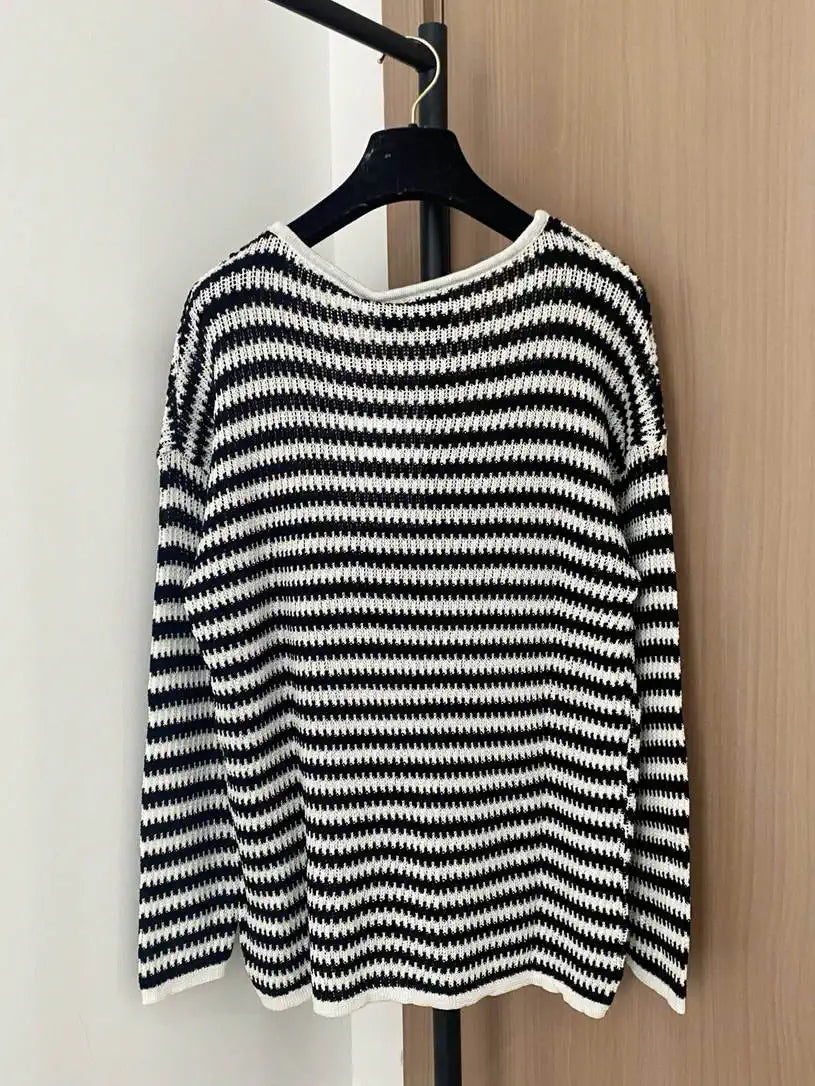 Chanel Women Two-color striped long sleeves Sweater CC69213