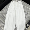 Chanel Women Used drawstring sickle jeans Jeans C58814