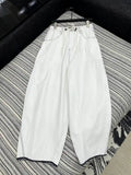 Chanel Women Used drawstring sickle jeans Jeans C58814