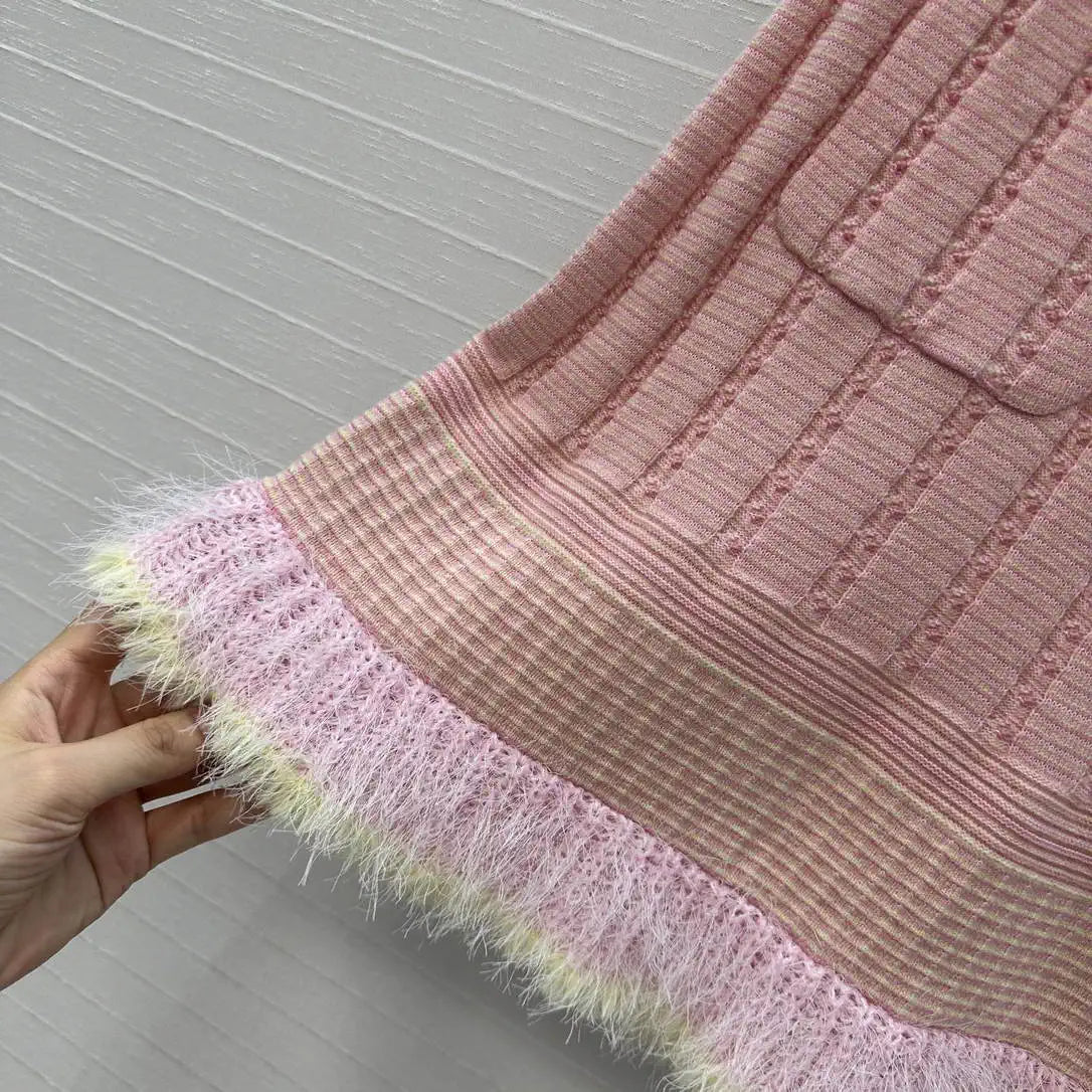 Chanel Women White Moonlight Pink Knitted Skirt C81202