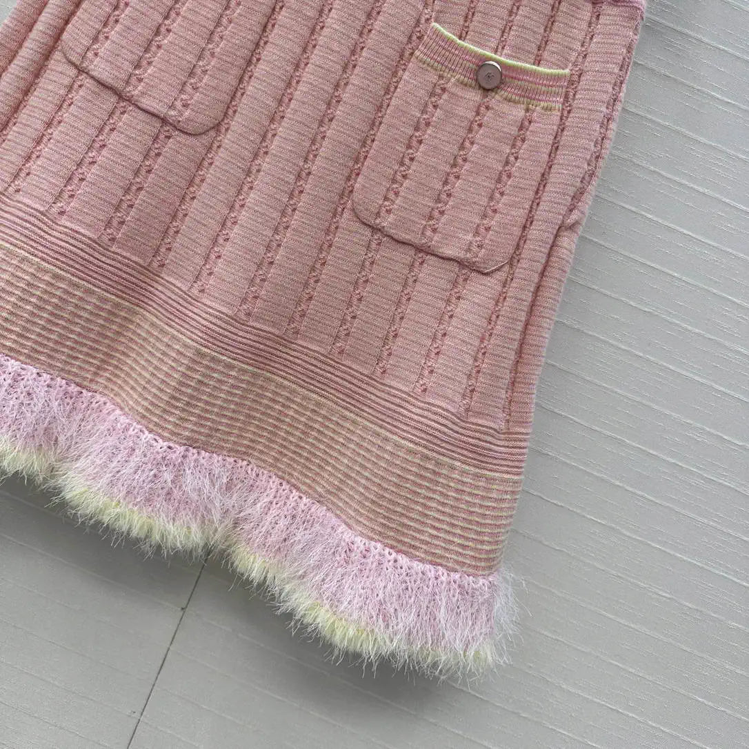 Chanel Women White Moonlight Pink Knitted Skirt C81202