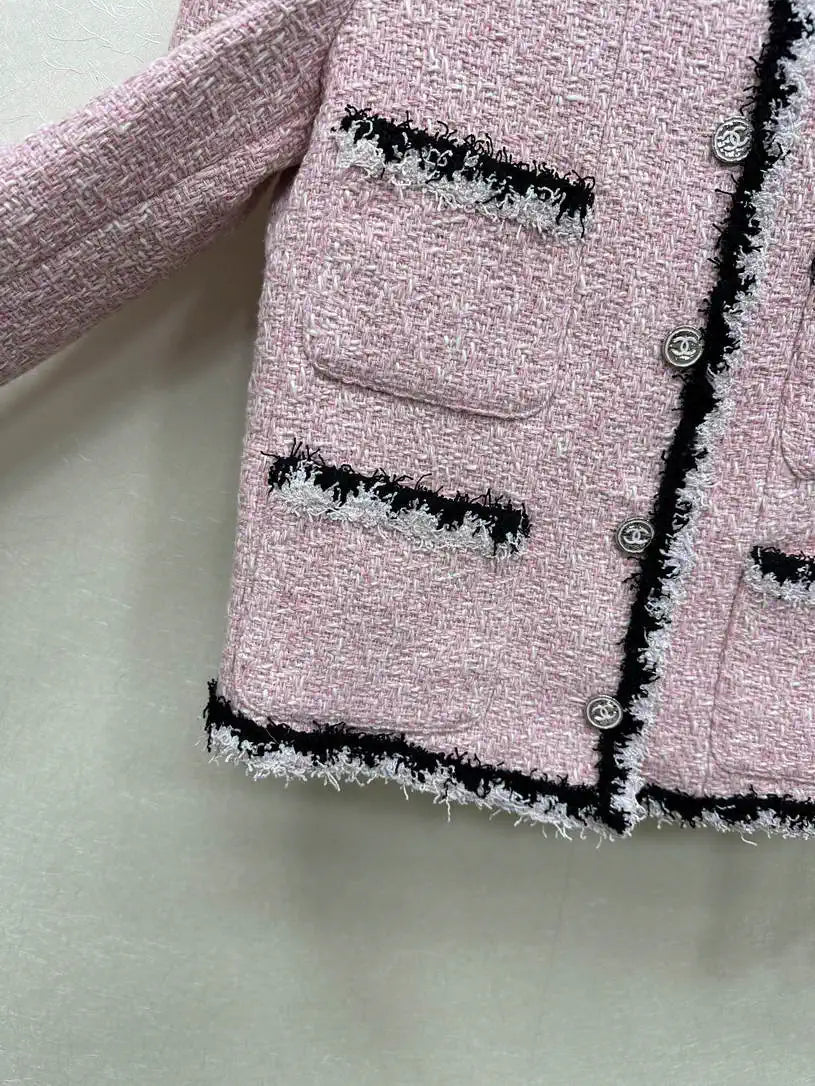 Chanel Women Wool tweed single-breasted jacket C62322