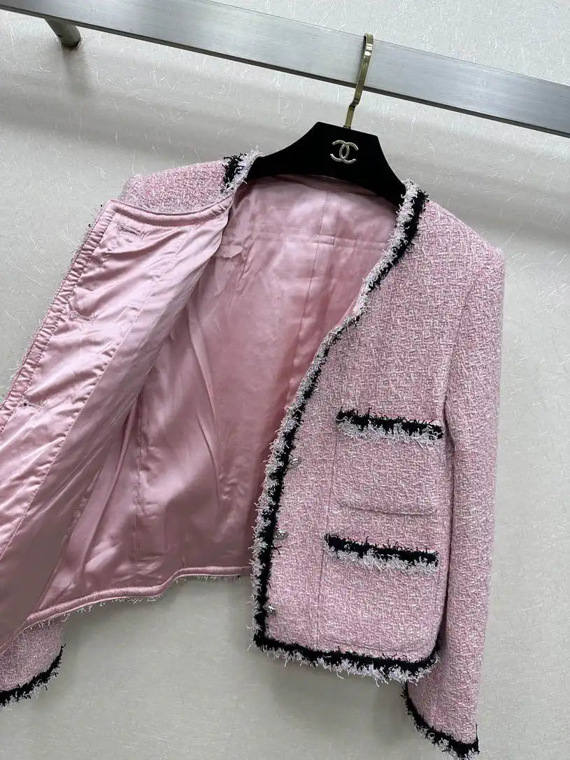 Chanel Women Wool tweed single-breasted jacket C62322