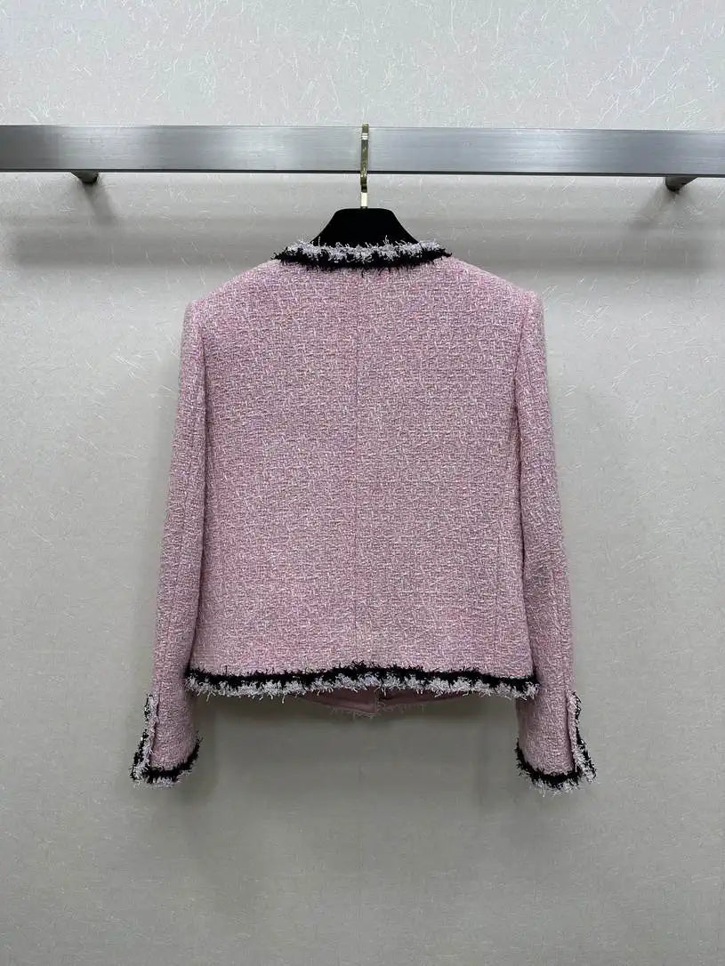Chanel Women Wool tweed single-breasted jacket C62322