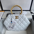Chanel Women's Bag Sheepskin Pearl Handle Evening Bag Handbag AS2609 White - Default Title - View 1