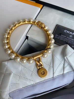 Chanel Women's Bag Sheepskin Pearl Handle Evening Bag Handbag AS2609 White - Default Title - View 8