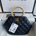 Chanel Women's Bag Sheepskin Pearl Handle Evening Bag Handbag AS2609 Dark grey - Default Title - View 1