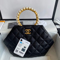 Chanel Women's Bag Sheepskin Pearl Handle Evening Bag Handbag AS2609 Black - Default Title - View 1