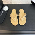Chanel Women's Camellia Flip Flop Sandals Lambskin C92580