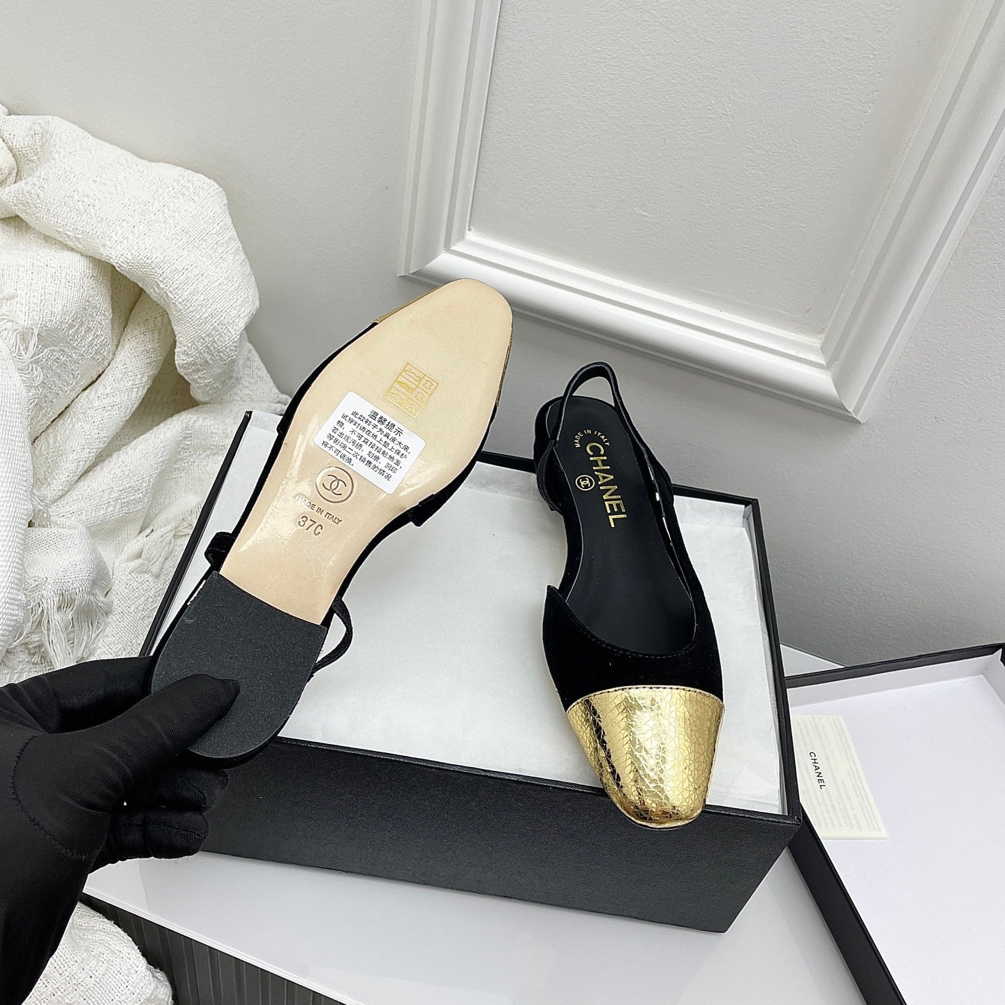 Chanel Women's Classic Slingback Ballet Flats Shoes C93317 - Euro 35=US 4 - View 5