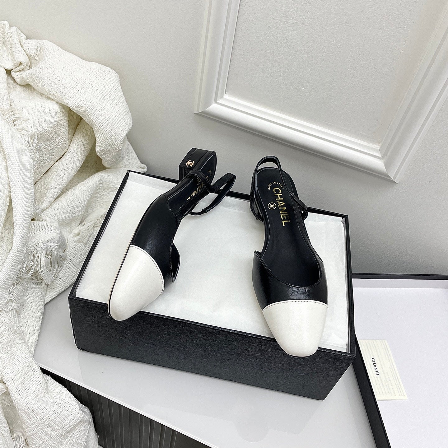 Chanel Women's Classic Slingback Ballet Flats Shoes C93319 - Euro 35=US 4 - View 1