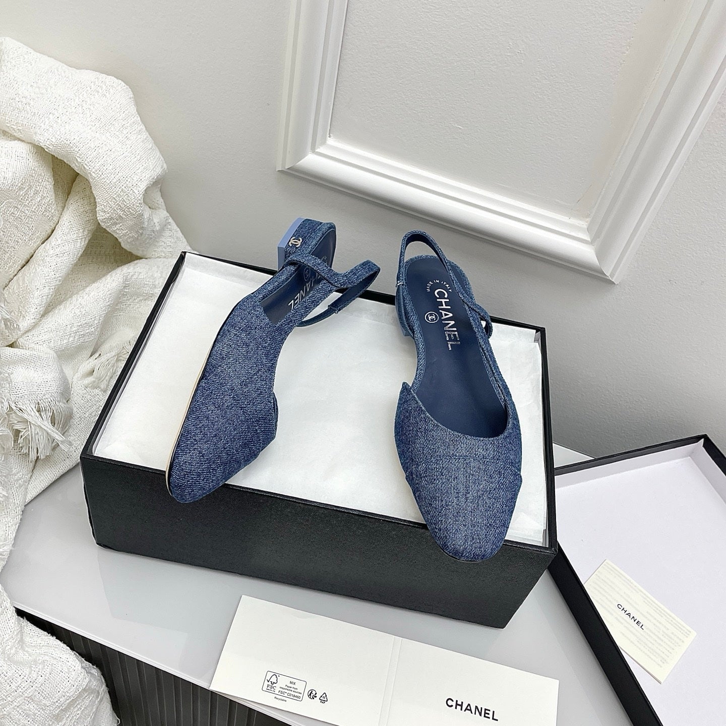 Chanel Women's Classic Slingback Ballet Flats Shoes C93321 - Euro 35=US 4 - View 1