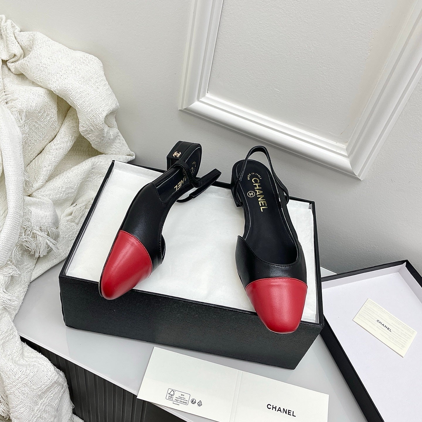 Chanel Women's Classic Slingback Ballet Flats Shoes C93322 - Euro 35=US 4 - View 1