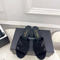 Chanel Women's Diamond-patterned Slippers 7.5cm C93334 - Euro 35=US 4 - View 1