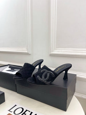 Chanel Women's Diamond-patterned Slippers 7.5cm C93334 - Euro 35=US 4 - View 3