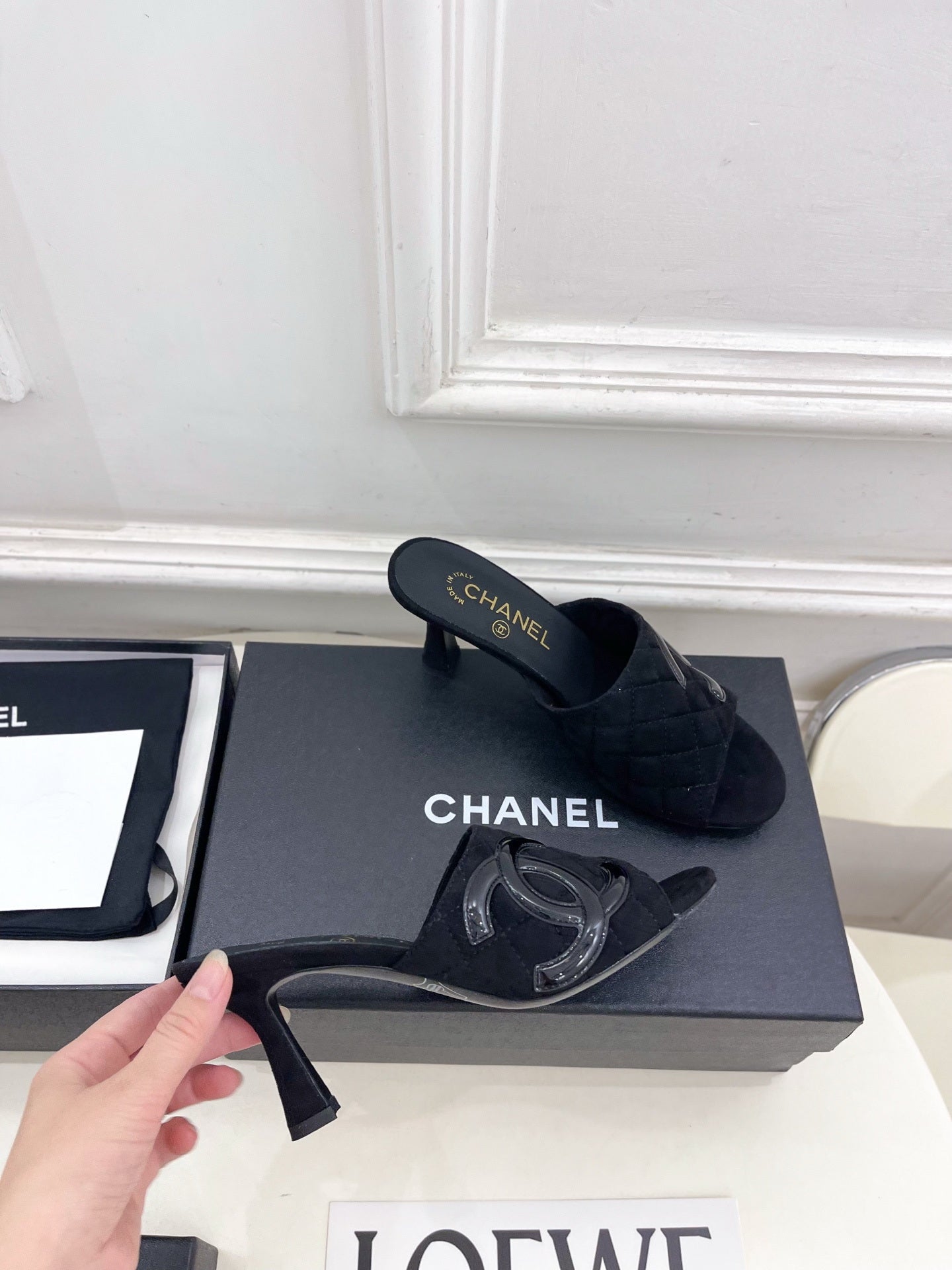 Chanel Women's Diamond-patterned Slippers 7.5cm C93334 - Euro 35=US 4 - View 4