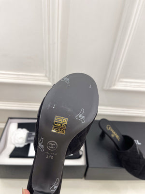 Chanel Women's Diamond-patterned Slippers 7.5cm C93334 - Euro 35=US 4 - View 9