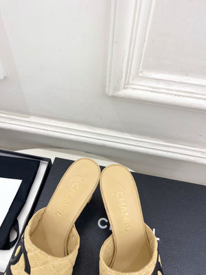 Chanel Women's Diamond-patterned Slippers 7.5cm C93335 - Euro 35=US 4 - View 7