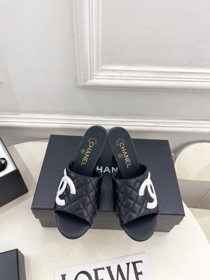 Chanel Women's Diamond-patterned Slippers 7.5cm C93336 - Euro 35=US 4 - View 1