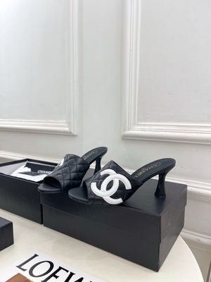 Chanel Women's Diamond-patterned Slippers 7.5cm C93336 - Euro 35=US 4 - View 3
