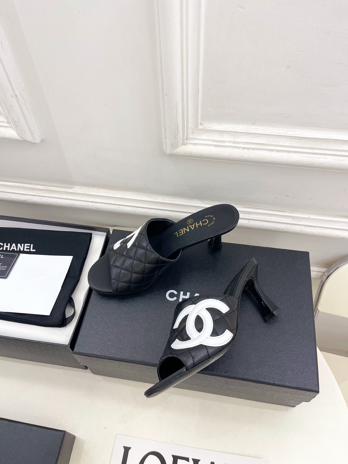 Chanel Women's Diamond-patterned Slippers 7.5cm C93336 - Euro 35=US 4 - View 5