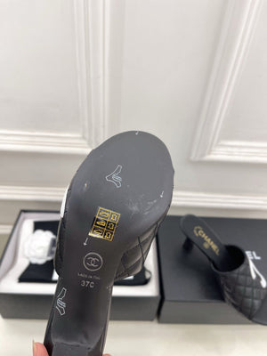 Chanel Women's Diamond-patterned Slippers 7.5cm C93336 - Euro 35=US 4 - View 9