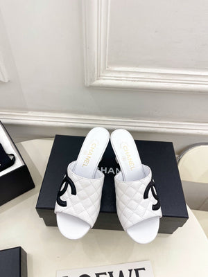Chanel Women's Diamond-patterned Slippers 7.5cm C93337 - Euro 35=US 4 - View 1
