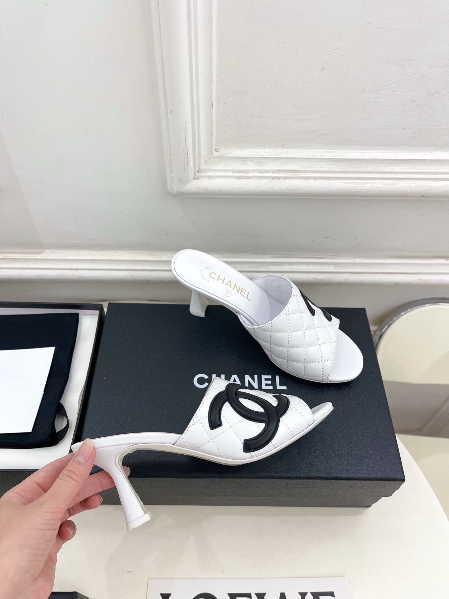 Chanel Women's Diamond-patterned Slippers 7.5cm C93337 - Euro 35=US 4 - View 4