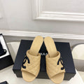 Chanel Women's Diamond-patterned Slippers 7.5cm C93338 - Euro 35=US 4 - View 1
