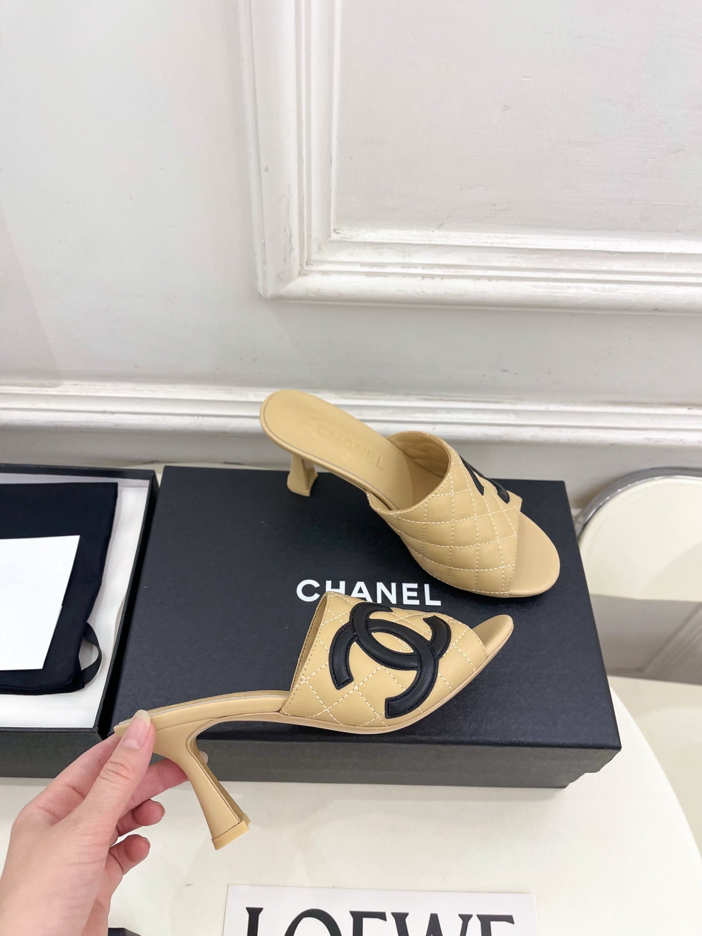 Chanel Women's Diamond-patterned Slippers 7.5cm C93338 - Euro 35=US 4 - View 4