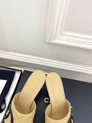 Chanel Women's Diamond-patterned Slippers 7.5cm C93338 - Euro 35=US 4 - View 7