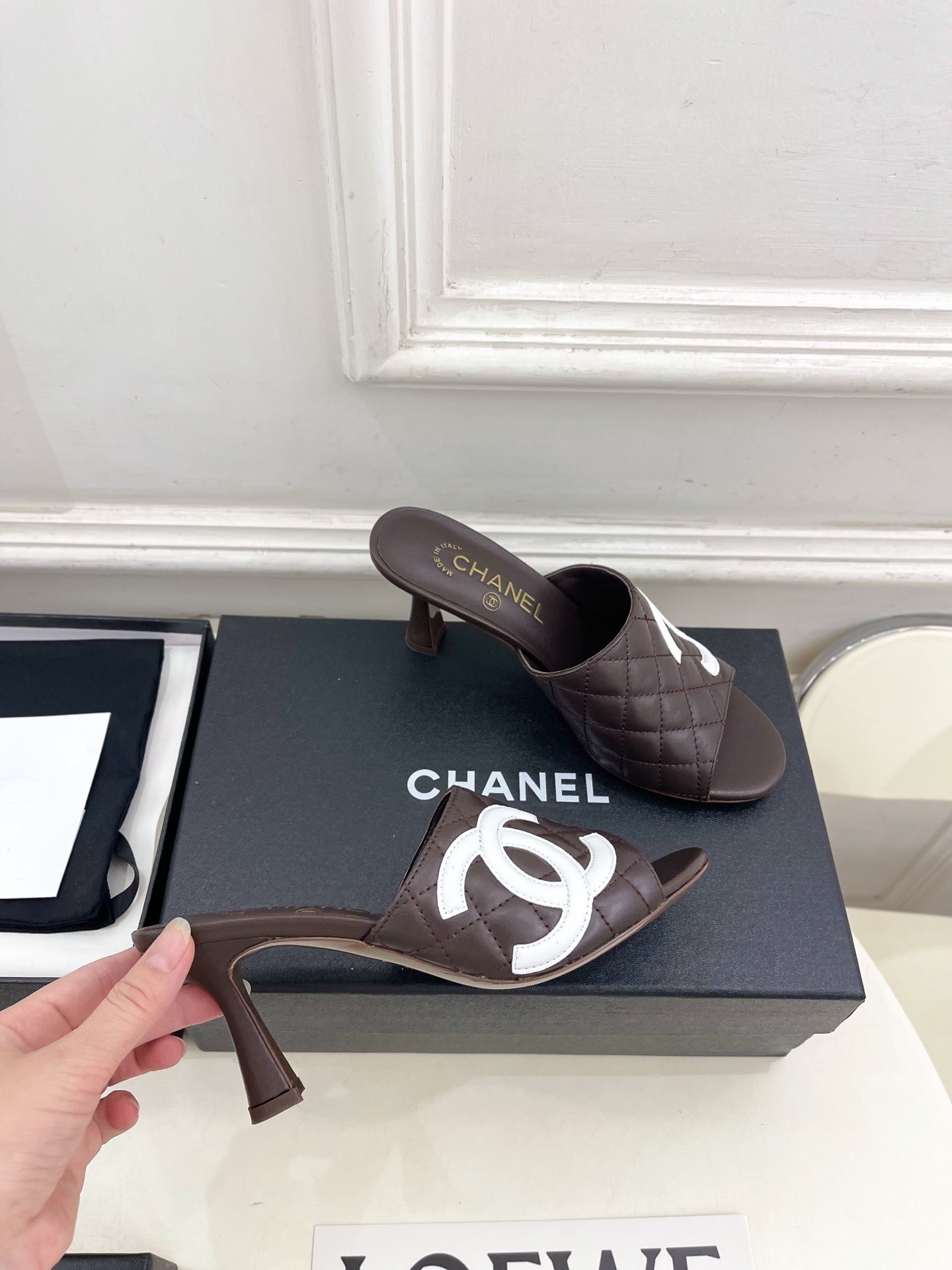 Chanel Women's Diamond-patterned Slippers 7.5cm C93339 - Euro 35=US 4 - View 4