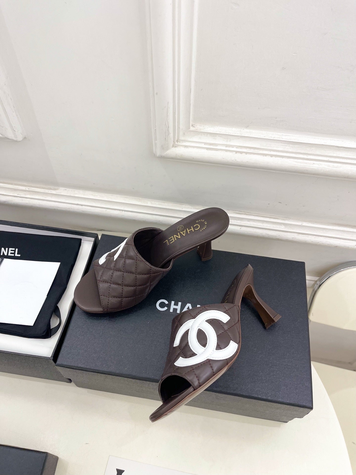 Chanel Women's Diamond-patterned Slippers 7.5cm C93339 - Euro 35=US 4 - View 5
