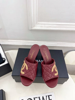 Chanel Women's Diamond-patterned Slippers 7.5cm C93340 - Euro 35=US 4 - View 1