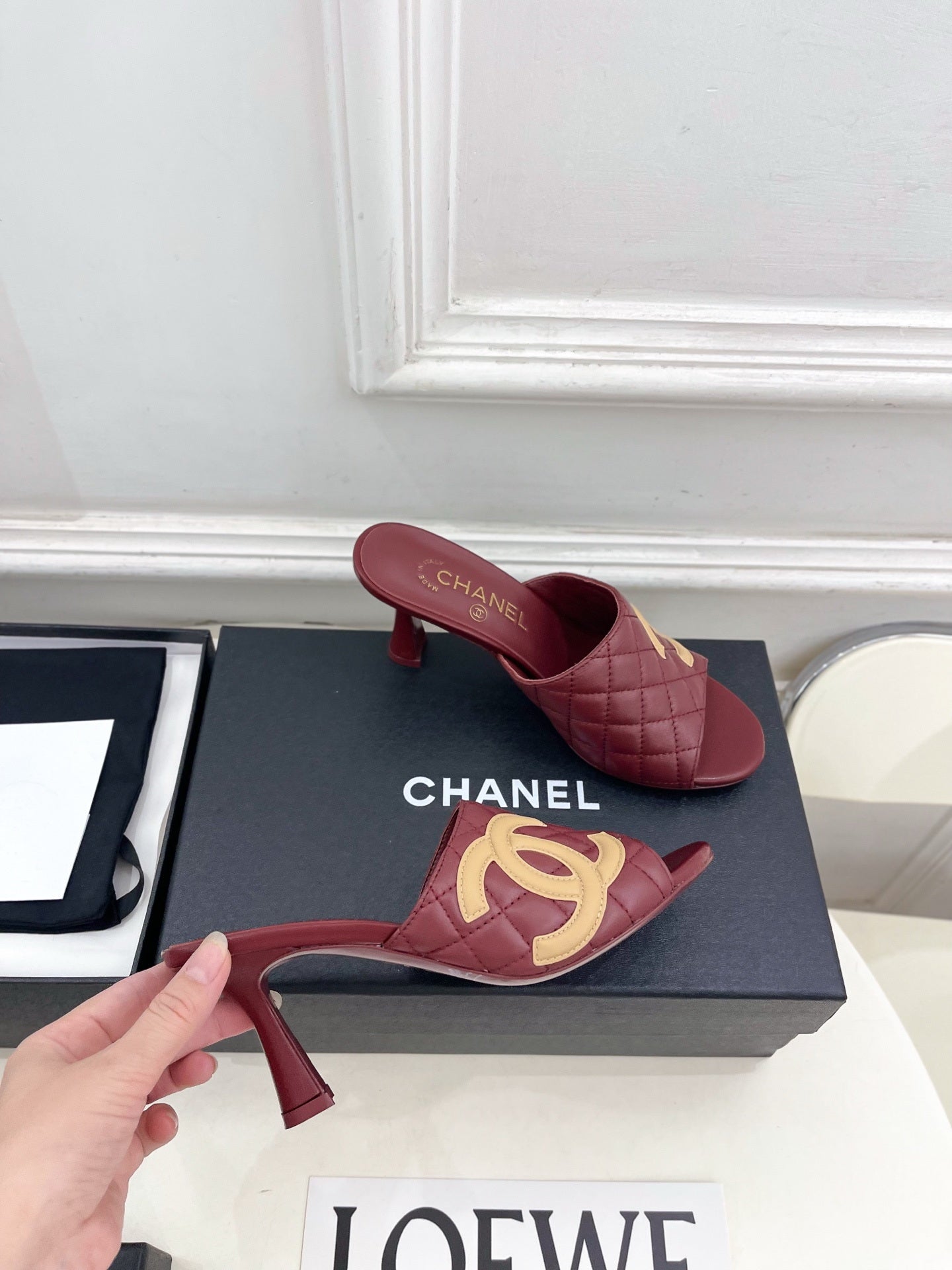Chanel Women's Diamond-patterned Slippers 7.5cm C93340 - Euro 35=US 4 - View 4