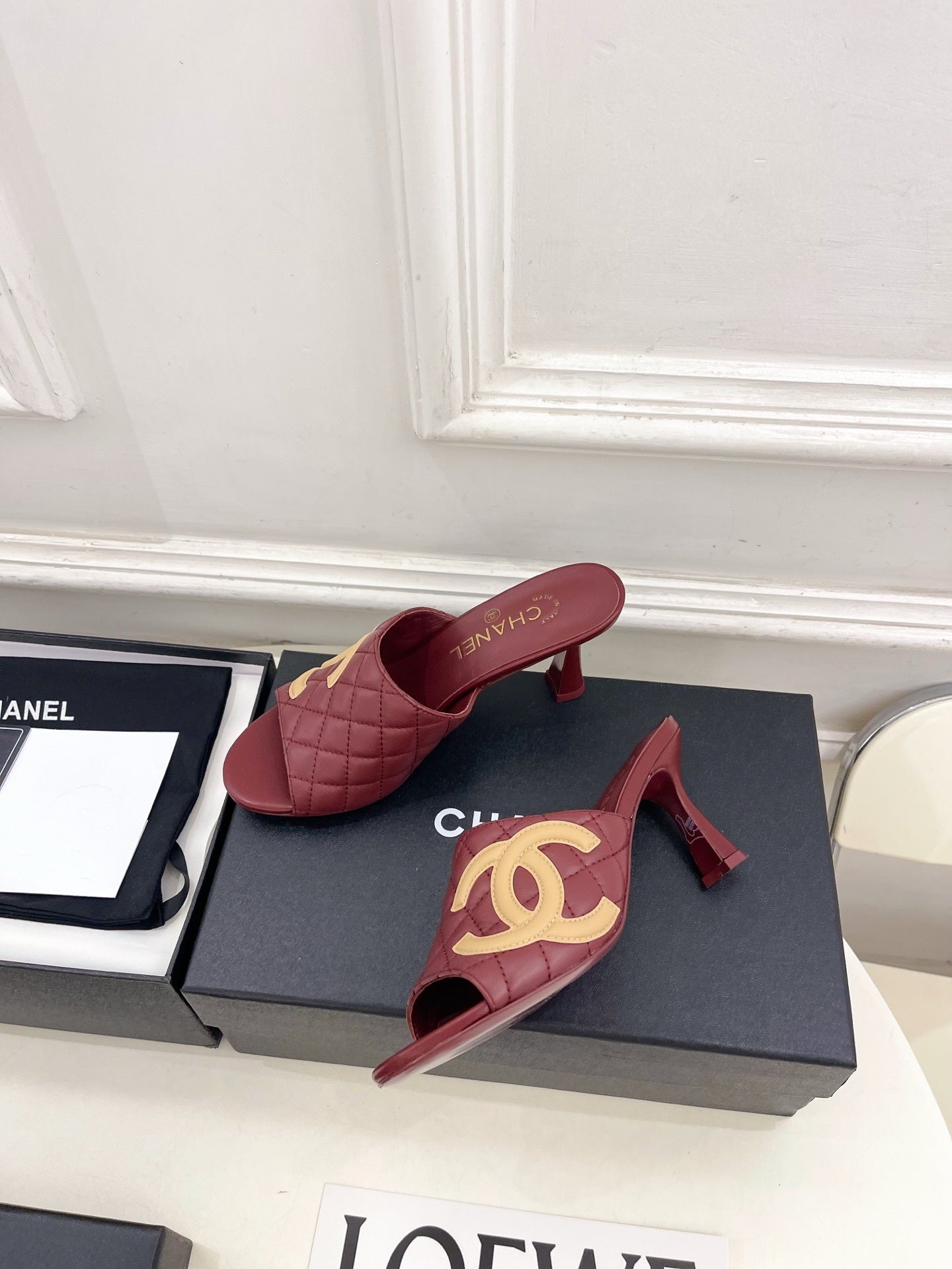 Chanel Women's Diamond-patterned Slippers 7.5cm C93340 - Euro 35=US 4 - View 5