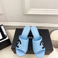 Chanel Women's Diamond-patterned Slippers 7.5cm C93341 - Euro 35=US 4 - View 1