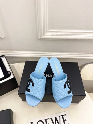 Chanel Women's Diamond-patterned Slippers 7.5cm C93341 - Euro 35=US 4 - View 1