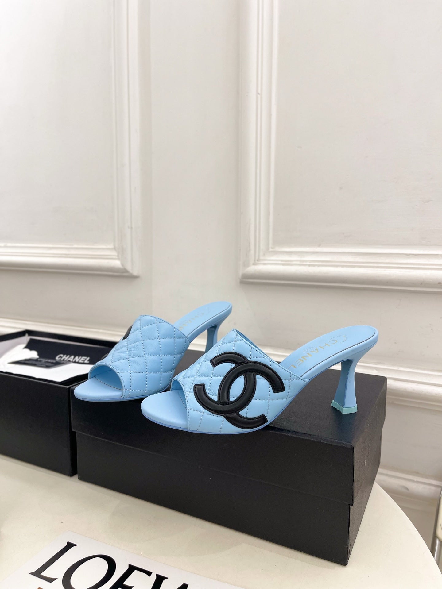Chanel Women's Diamond-patterned Slippers 7.5cm C93341 - Euro 35=US 4 - View 3