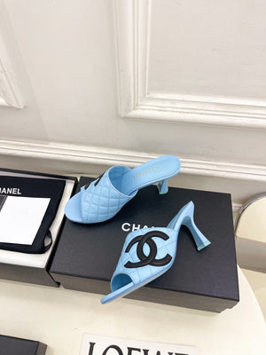 Chanel Women's Diamond-patterned Slippers 7.5cm C93341 - Euro 35=US 4 - View 5