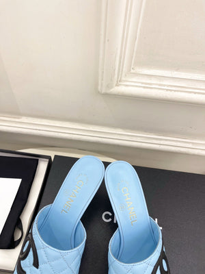 Chanel Women's Diamond-patterned Slippers 7.5cm C93341 - Euro 35=US 4 - View 7
