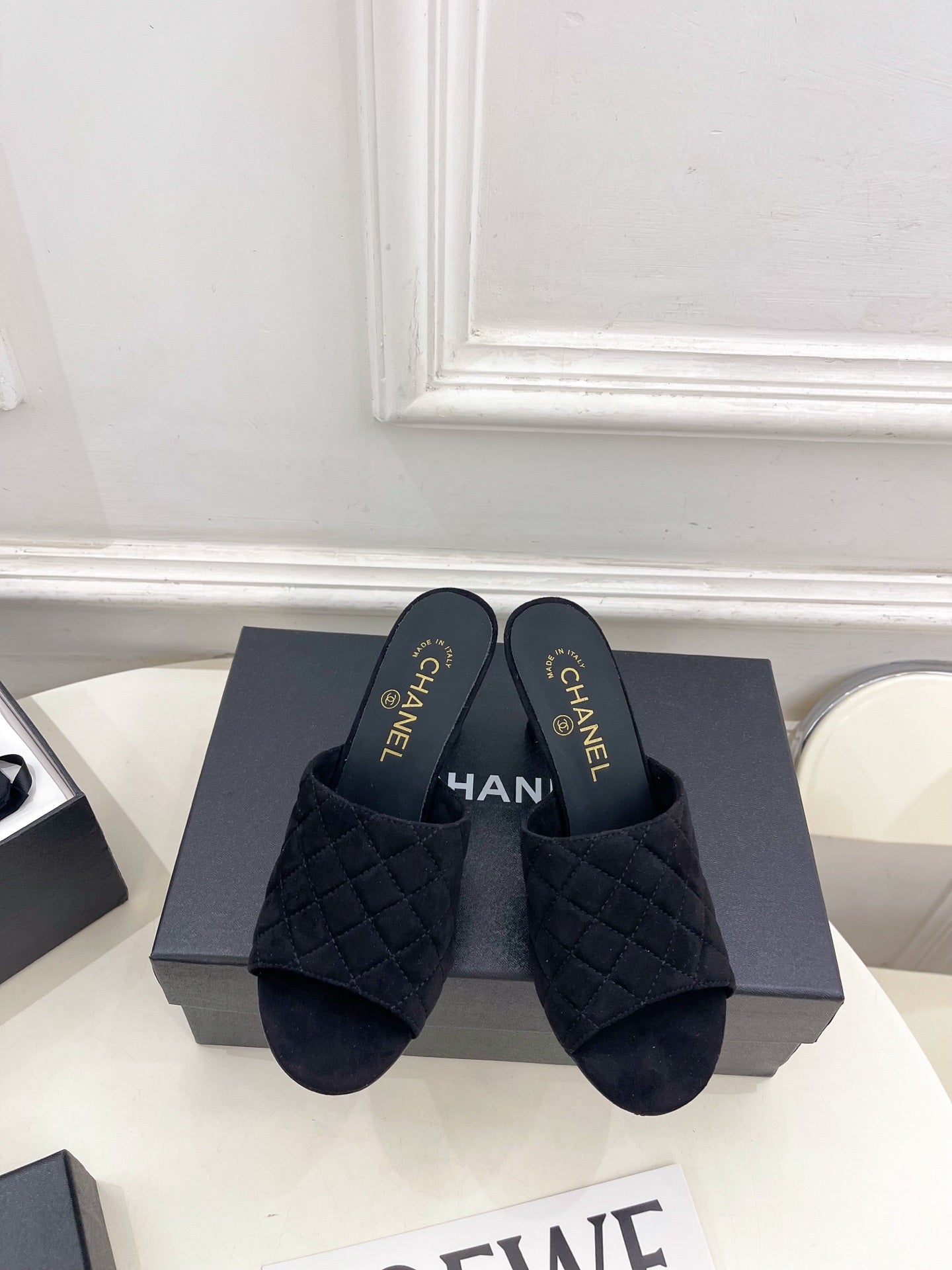 Chanel Women's Diamond-patterned Slippers 7.5cm C93342 - Euro 35=US 4 - View 1
