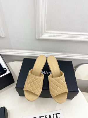 Chanel Women's Diamond-patterned Slippers 7.5cm C93343 - Euro 35=US 4 - View 1