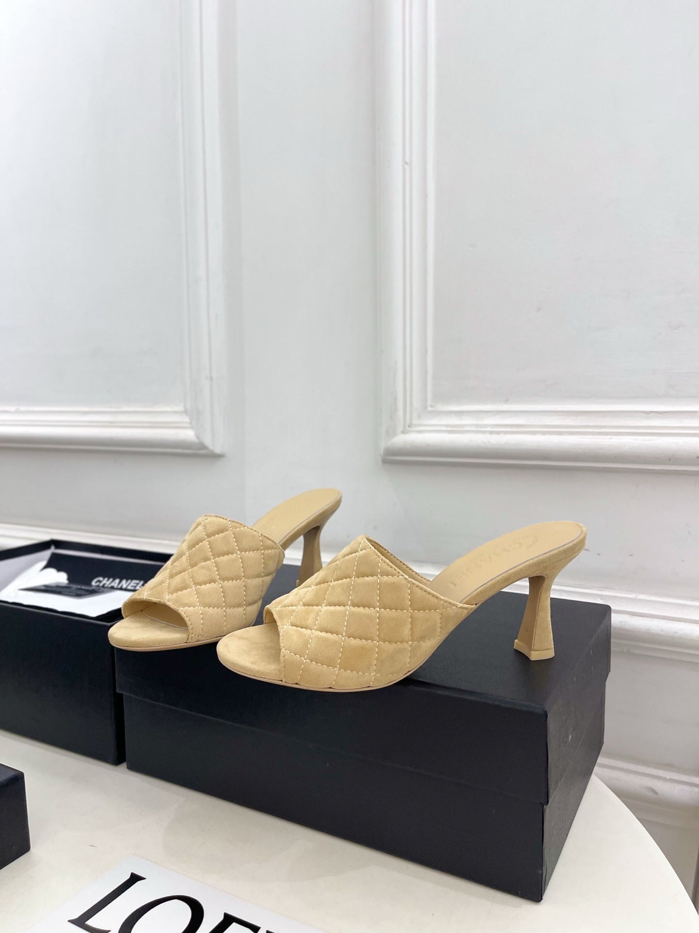Chanel Women's Diamond-patterned Slippers 7.5cm C93343 - Euro 35=US 4 - View 3
